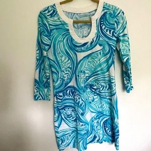 Lilly Pulitzer Long Sleeve Turquoise Tiger dress